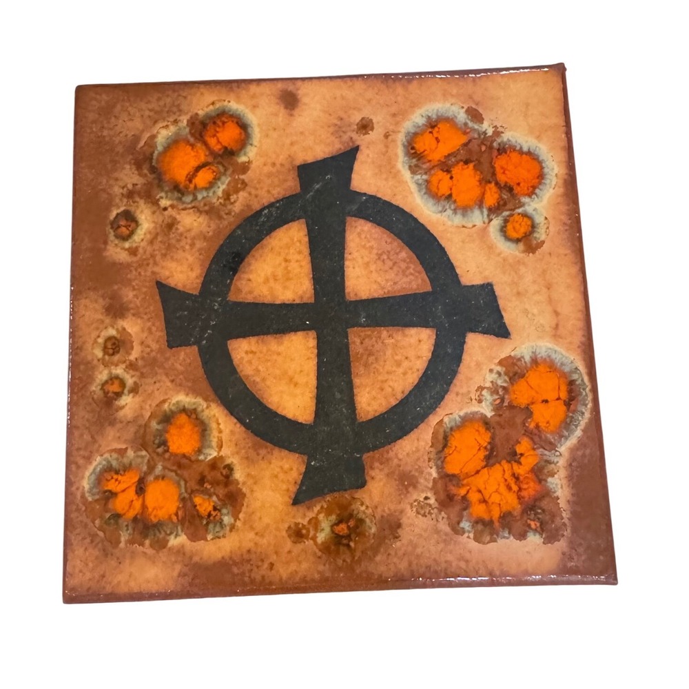 Vintage 1997 CP Press Talisman Tiles Earth TT#70 Handmade Glazed Ceramic 6x6